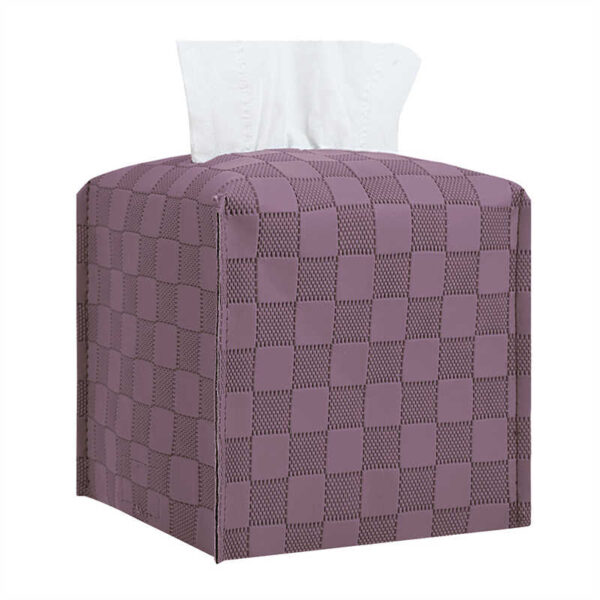 purple tissue box cover