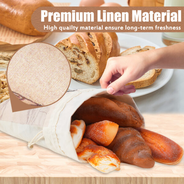 Bread Bags for Homemade Bread | Organic Linen Bread Bag - TOGETRUE - 图片 6