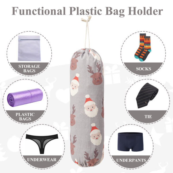 Christmas Pattern Plastic Bag Holder, Cute Grocery Bag Holder - TOGETRUE - Image 4