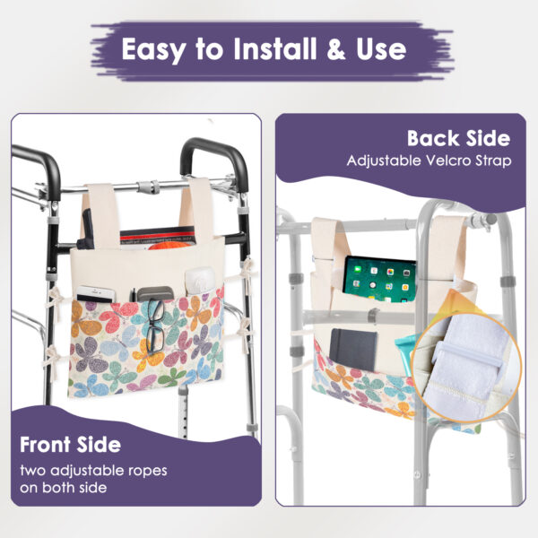 TOGETRUE Walker Bag, Handy Walker Basket with Water Cup Holder - 图片 5